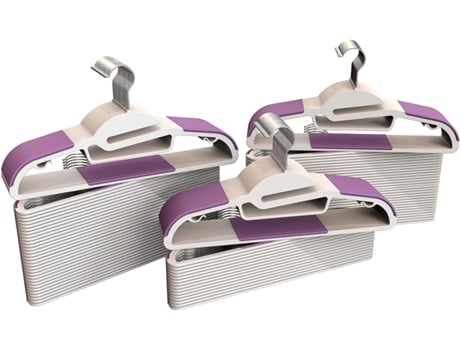 Cabides de Plástico Antiderrapantes Medida 41Cm Cabides com Superfície Antiderrapante Gancho Giratório 360º COM-FORT HOUSE
