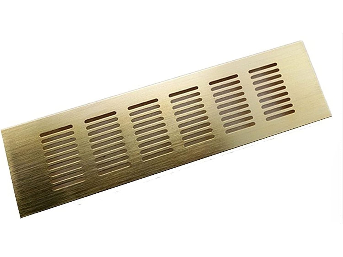 Grelhas de Ventilação retangulares em Malha de Alumínio com 200 mm de largura e acabamento dourado S/MARCA