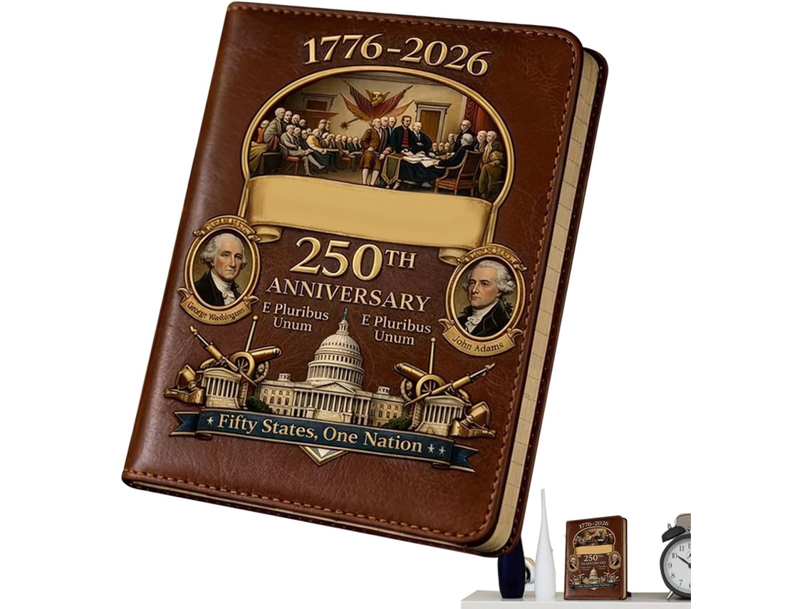 Diário Genérico Edição De 250º Aniversário Eua 1776- 2026 Caderno Para Escola, Ensino, Eventos, Comemorações,