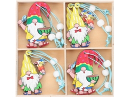 Conjunto 12 Decorações Gnomos Madeira Pendurar Portas Paredes Havaiano Único Artístico Atmosfera Verão Tema GOKOCO
