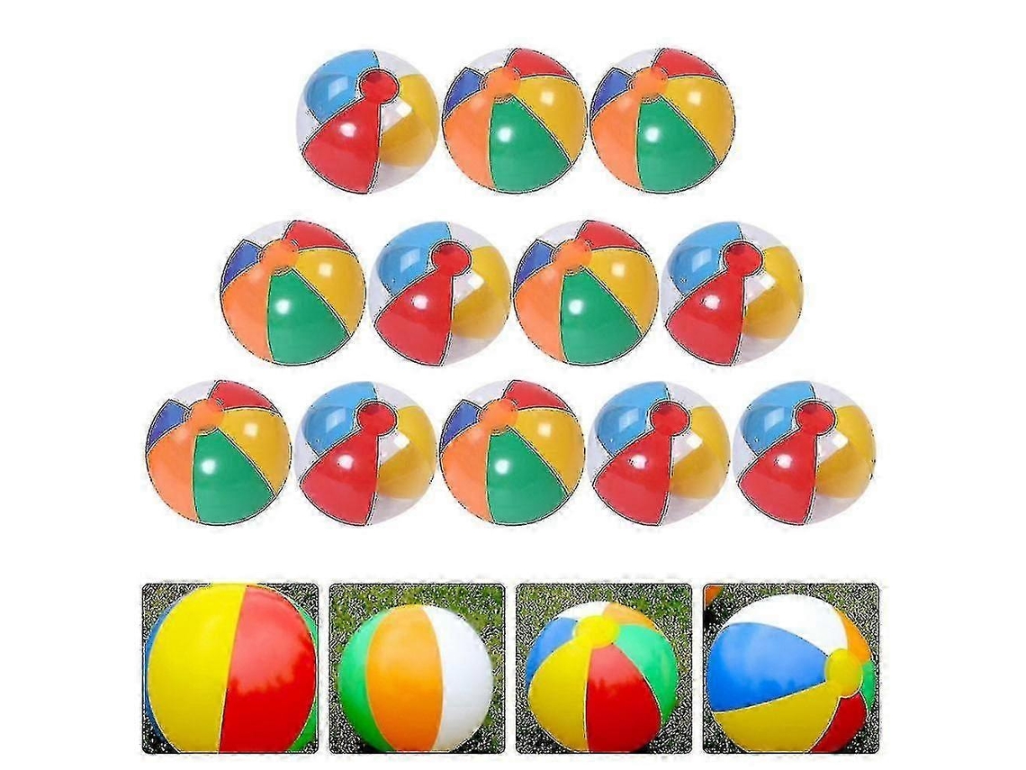 12 Bolas Infláveis ​​de Pvc Para O Verão, 6 Cores, Bola De Brinquedo Interativa Crianças Ao Ar Livre, Cor Aleatóriad -aquaforge