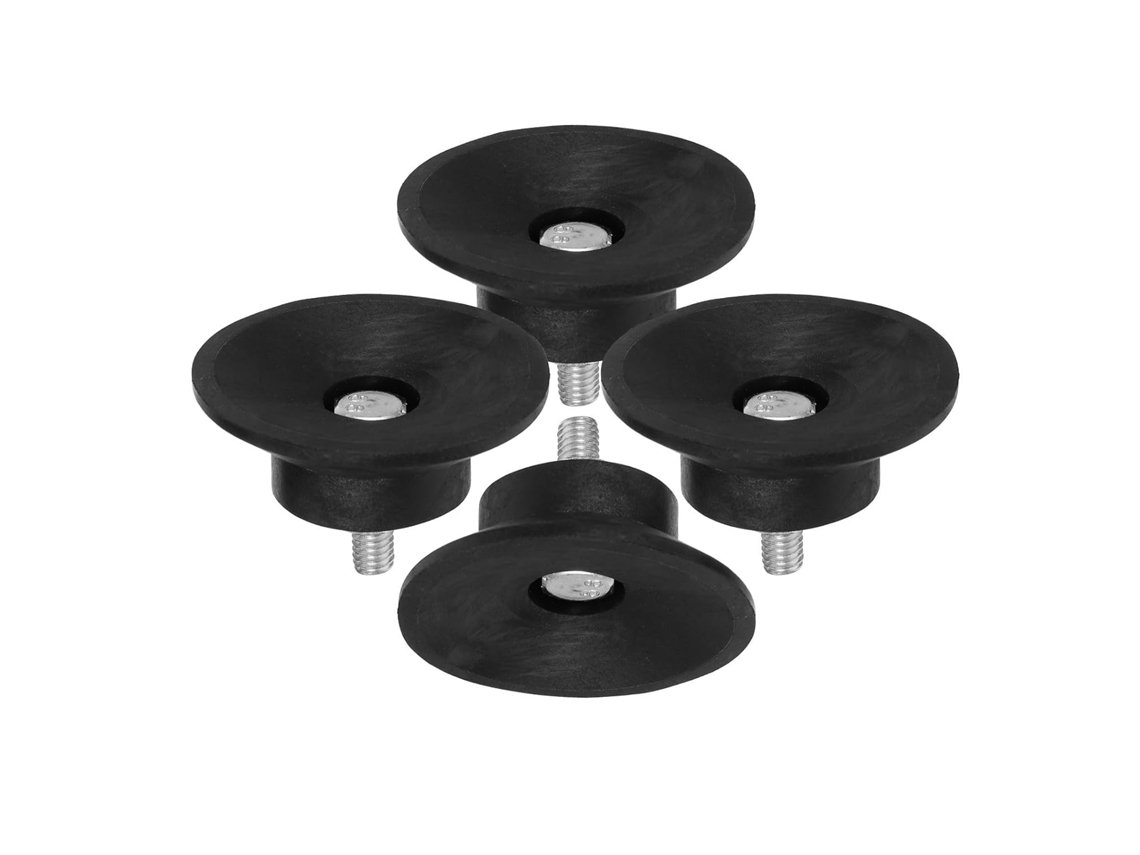 Almofadas Antiderrapantes M6 De Ferro E Borracha, 4 Peças