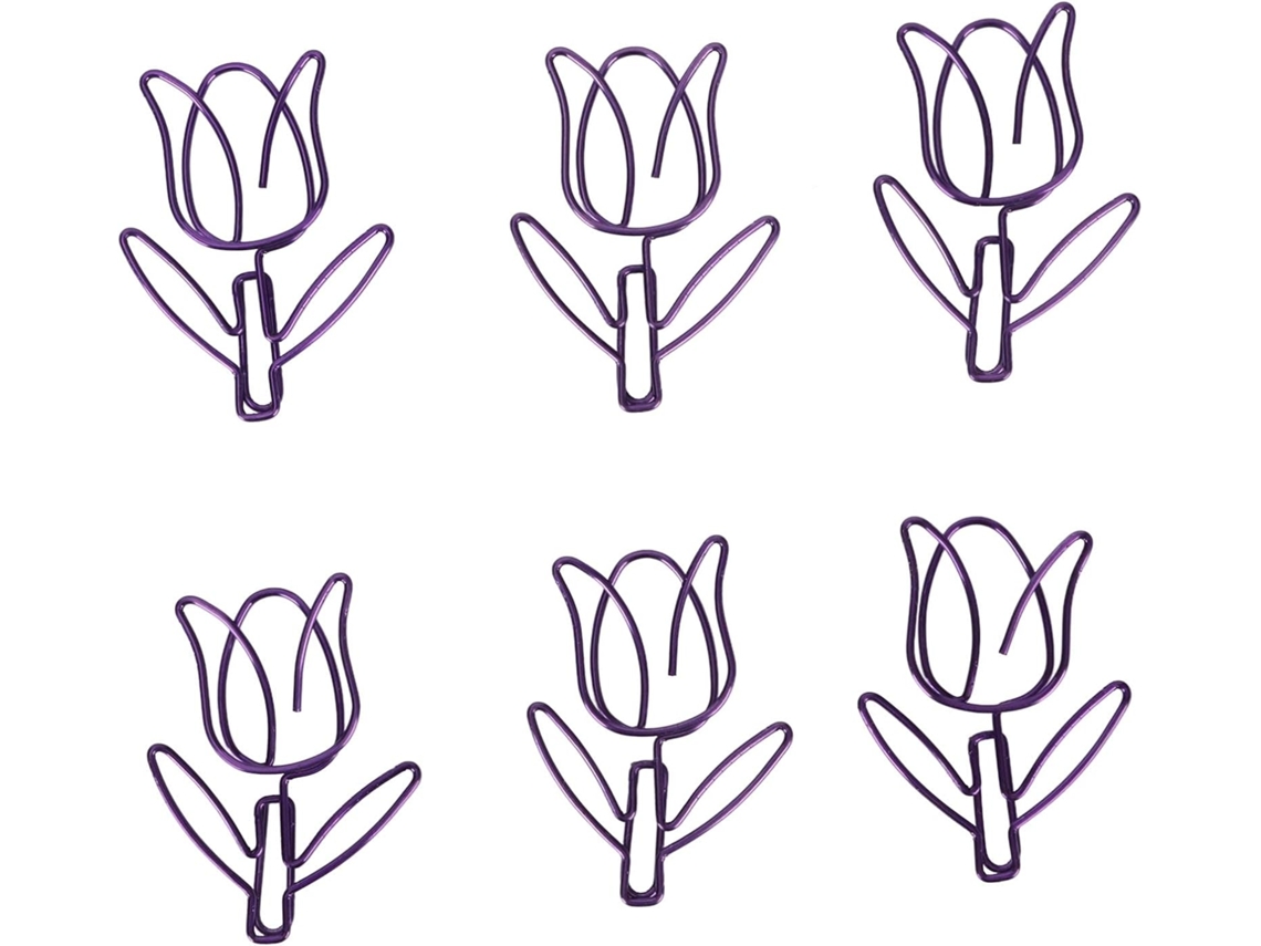 70 clipes de papel, clipes de papel macios, clipes de papel em formato de flor, clipes de papel com desenho de flor vermelha