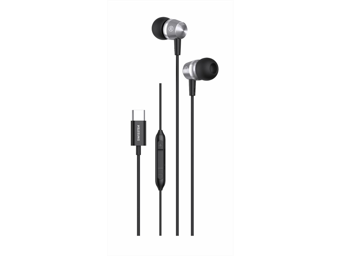 Earphones SWISSTEN USB-C (Metallic)