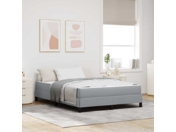 Vidaxl Cama Box Cinzento-claro 140 X 190 Cm Tecido