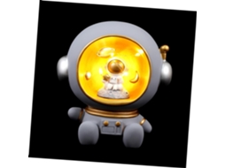 Cofrinho Astronauta Em Resina Com Luminária Noturna Presente De Natal Decoração De Quarto Com Tema De Astronauta Cofrinho Astronaut Gokoco