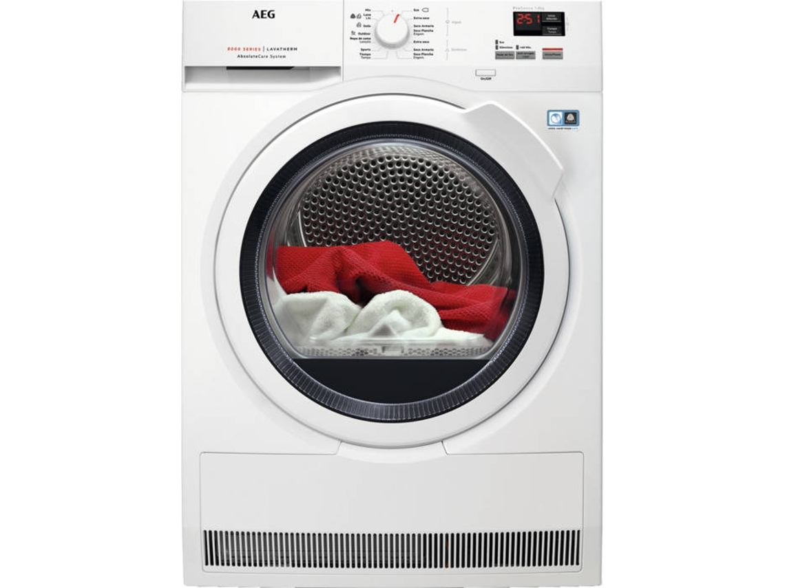 Máquina de Secar Roupa AEG Absolute Care T8DBK861 (Outlet Grade A - 8 kg - Bomba de Calor - Branco)