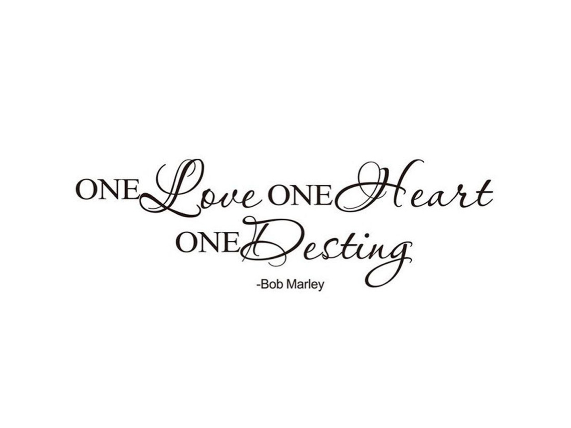 Baok-adesivo De Parede Com Frase ''one Love One Heart One Destiny'' Para Decoração De Quarto E Sala De Estar
