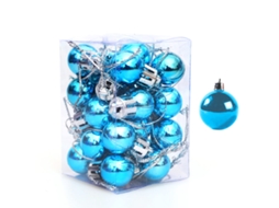 Conjunto de Enfeites de Árvore de Natal TUSERXLN Plástico Azul - 24un (2 cm)