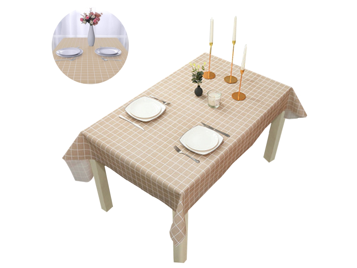 Toalha de Mesa Xadrez – Toalha de Mesa Quadrada de Pvc À Prova D'Água À Prova de Óleo Capas de Mesa Laváveis para Refeições Café 137 X 137 Cm