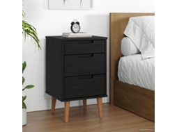 Vidaxl Armário De Cabeceira Molde Preto 40 X 35 X 65 Cm