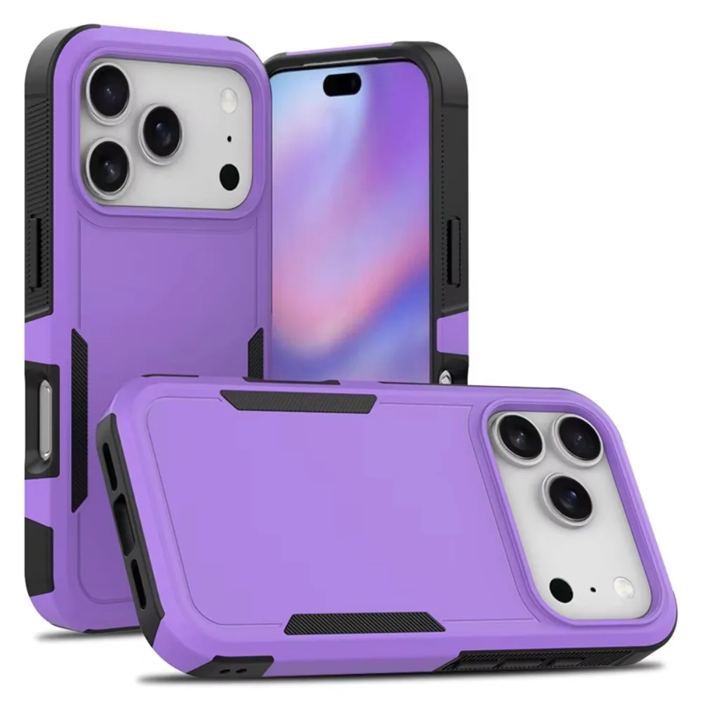 (roxo, Iphone 16 Pro) Capa Premium Híbrida 2 Em 1 Resistente A Impactos Com Parte Traseira Reforçada Em Policarbonato