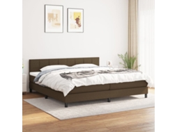 Vidaxl Cama com Molas/colchão 200x200 Cm Tecido Castanho escuro