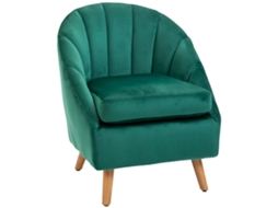 Sofá Veludo Verde S/MARCA acolchoado grosso estrutura madeira maciça 67x65x77cm