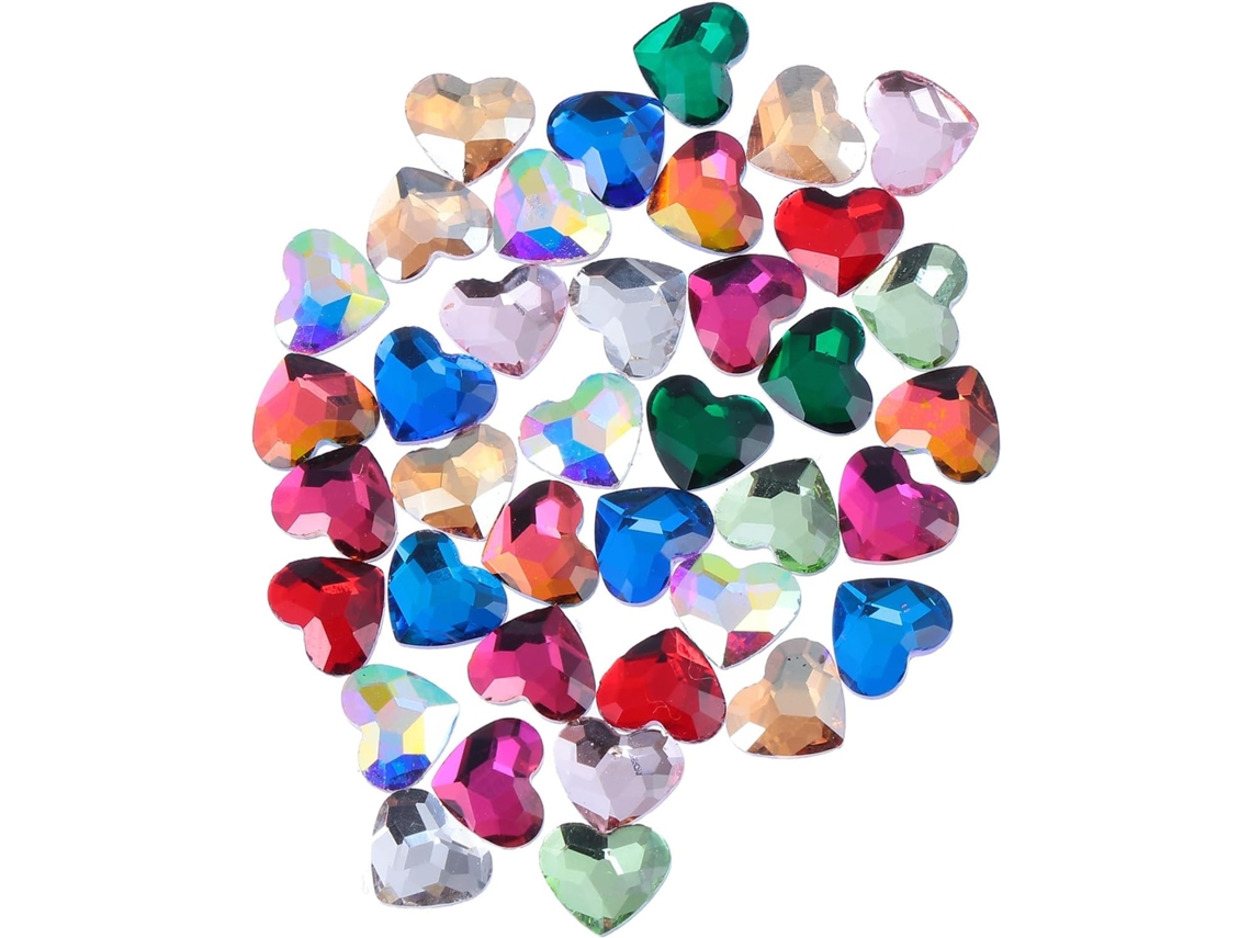 50 Peças De Strass De Vidro Em Formato De Coração Para Unhas, Enfeites Para Acabamento De Manicure Faça Você Mesma.