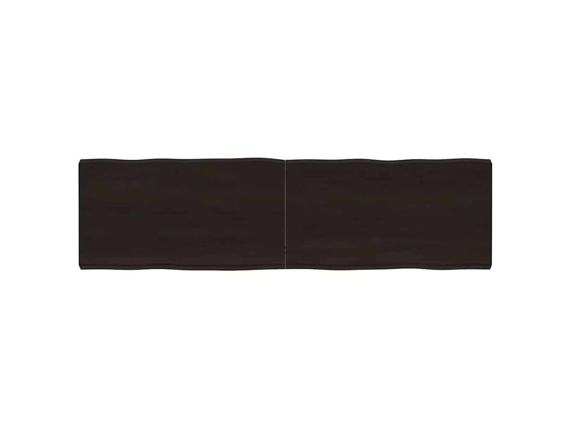 Vidaxl Tampo De Mesa Com Bordas Vivas Maciço Tratado Castanho-escuro