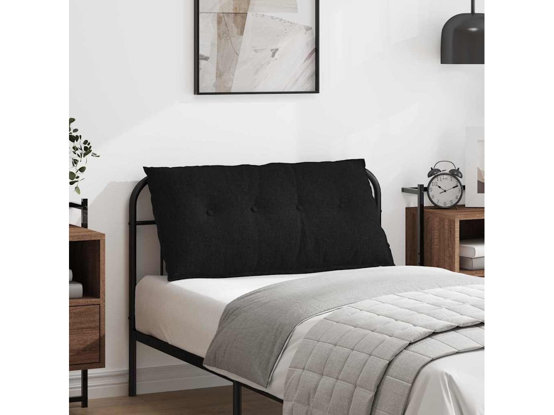 Vidaxl Travesseiro Para Costas Preto 100 X 19 X 50 Cm Tecido