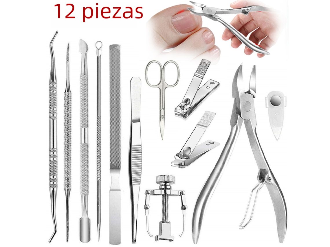 Conjunto Profissional De 12 Peças De Ferramentas Para Pedicure, Para Remoção De Unhas Postiças E Cuidados Com Os Pés.