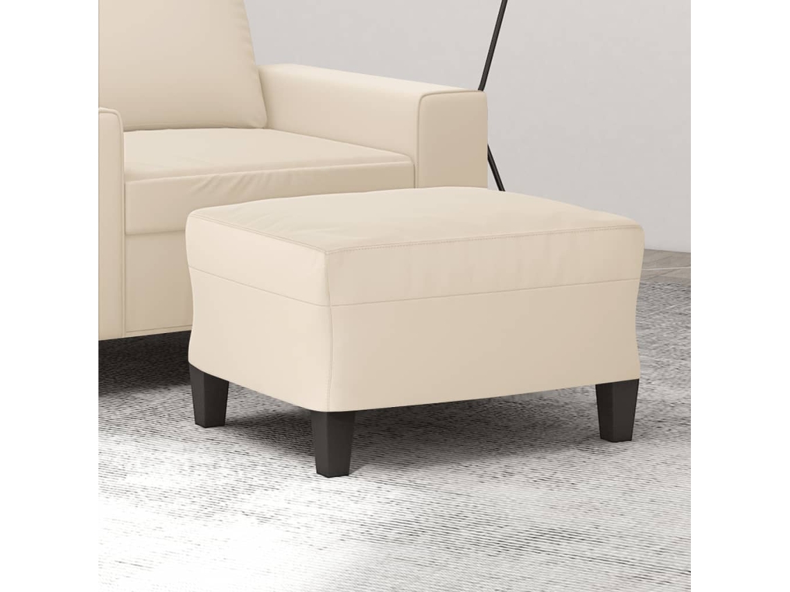 Vidaxl Apoio De Pés Tecido De Microfibra 60x50x41 Bege