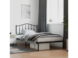 Vidaxl Estrutura De Cama Com Cabeceira 107x203 Cm Metal Preto