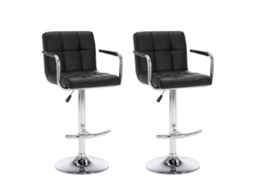 Bar Stool, Bar Stools Vidaxl Preto Couro Artificial (n/a)