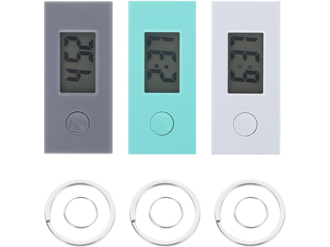 Conjunto de 3 Relógios Portáteis GOKOCO com Chaveiro e Design Pequeno