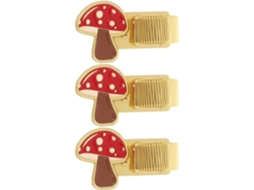 Clipes Caneta Com Mola Em Liga Zinco Secfou 3 Unidades, Desenho Decorativo Em Formato Cogumelo, Clipe Metal