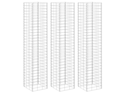Vidaxl Canteiro/gabião Elevado 3 Pcs 30x30x200 Cm Ferro