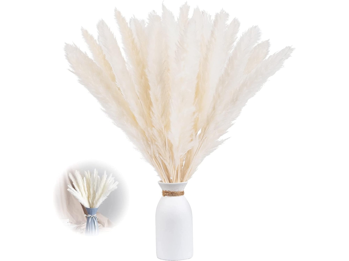 KOFIHETY Conjunto De 30 Unidades De Grama Pampas Seca, 43cm, Vaso De Flores Secas Artificiais, Decoração Com Grama Pampas E Flores Secas