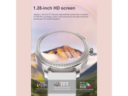 Relógio Inteligente Feminino com Tela Sensível e Tela Diamond Touch 1.28" para Android e iOS Prata Bestvite
