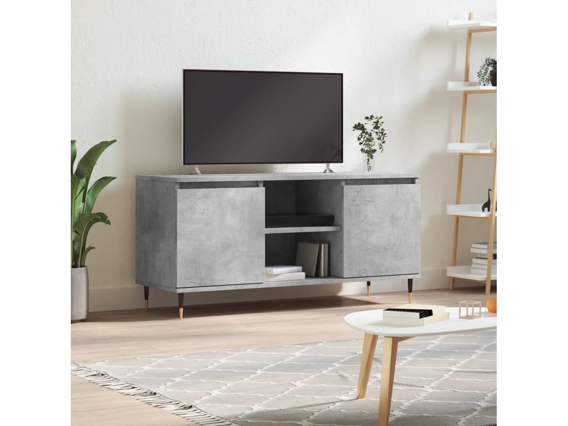 Vidaxl Móvel De Tv 104x35x50 Cm Derivados De Madeira Cinzento Cimento