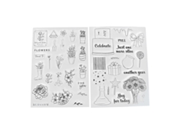 Set de Selos Transparentes 2 Piezas para Tarjetas Y Decoración Exquisitos Seguros Reciclables Accesorios de Manualidades