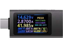 Testador Tipo C Voltímetro Digital Amperímetro 4-30v 0-12a
