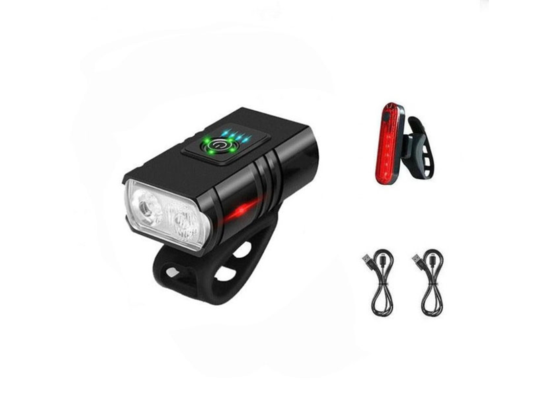 Luzes Led Para Bicicleta Impermeáveis - Luz Dianteira E Traseira - Usb Recarregável - Alumínio
