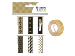 6 Prendedores de Roupa Epóxi Dourado-Preto-Branco Fita Adesiva Glitter Dourado 5 M YOUDOIT