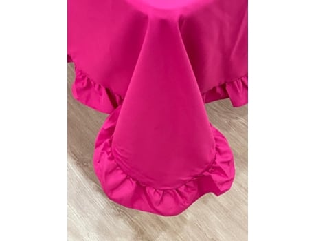 Toalha De Mesa Com Folhos Ilmh 160x300cm - Rosa Liso
