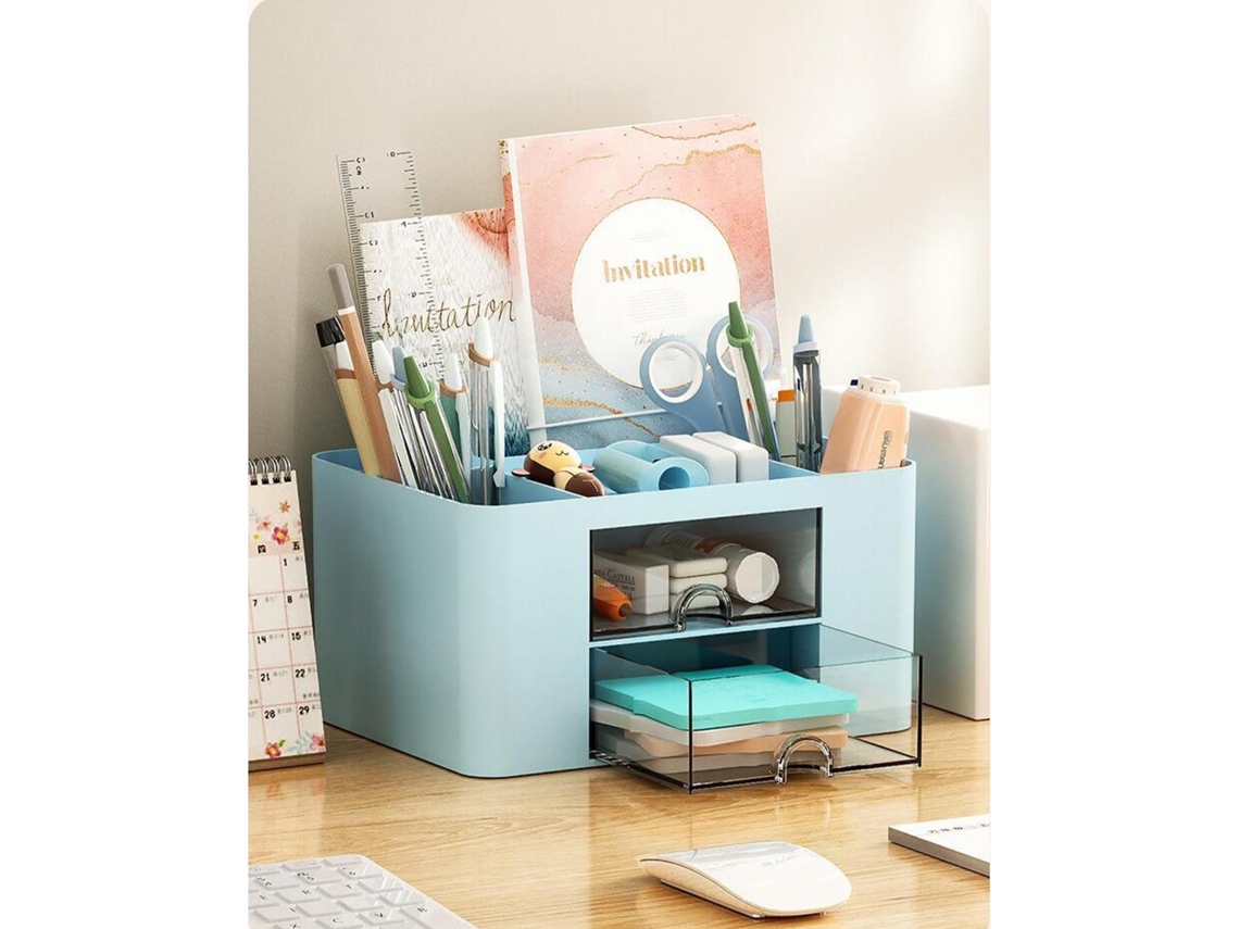 Organizador de Mesa para Escritório com 3 Gavetas, Caixa de Armazenamento Multifuncional para Canetas BRILVIBERA