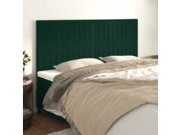 Vidaxl Cabeceira Verde Escuro 180x5x118/128 Cm Veludo