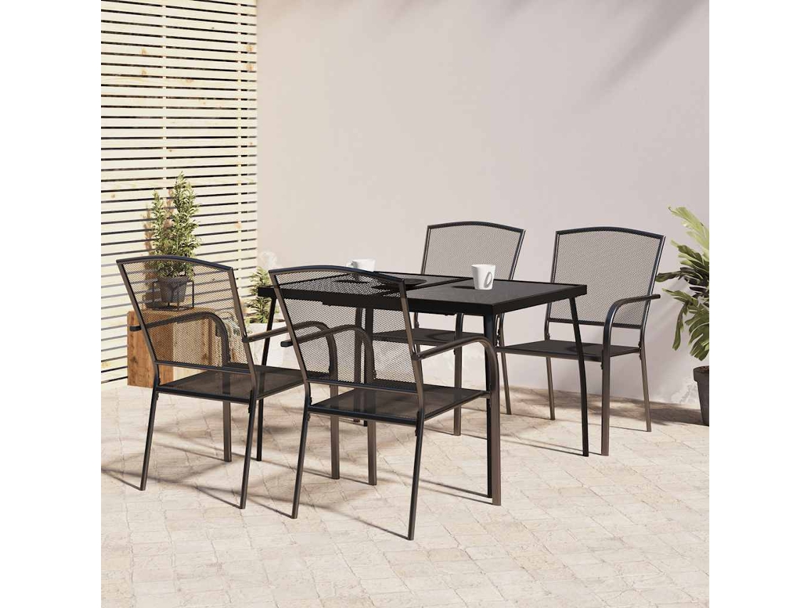 Vidaxl 5 Pcs Conjunto De Jantar Para Jardim Aço Antracite