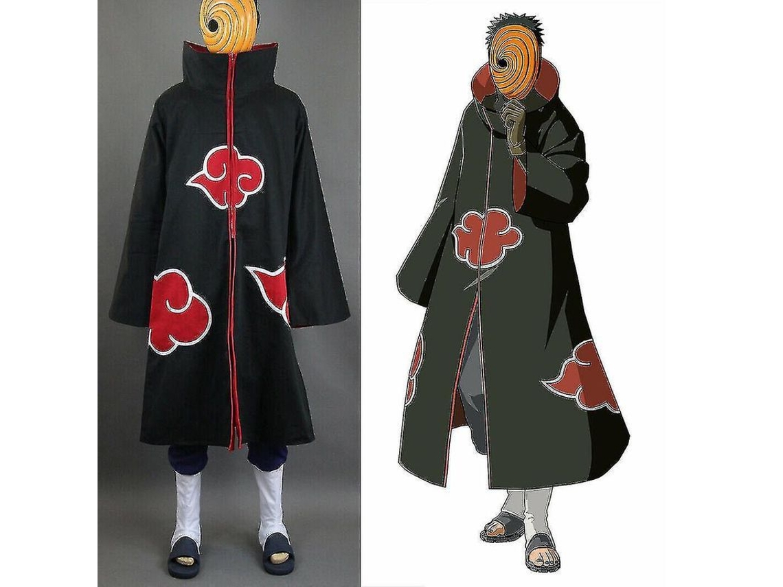 2026 capa Akatsuki Naruto com Máscara de Resina Uchiha Obito Tobi para Cosplay