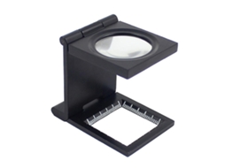 Mini Lupa Dobrável 10x 28mm em Liga de Zinco com Escala para Tecidos e Vidro Óptico BRILVIBERA