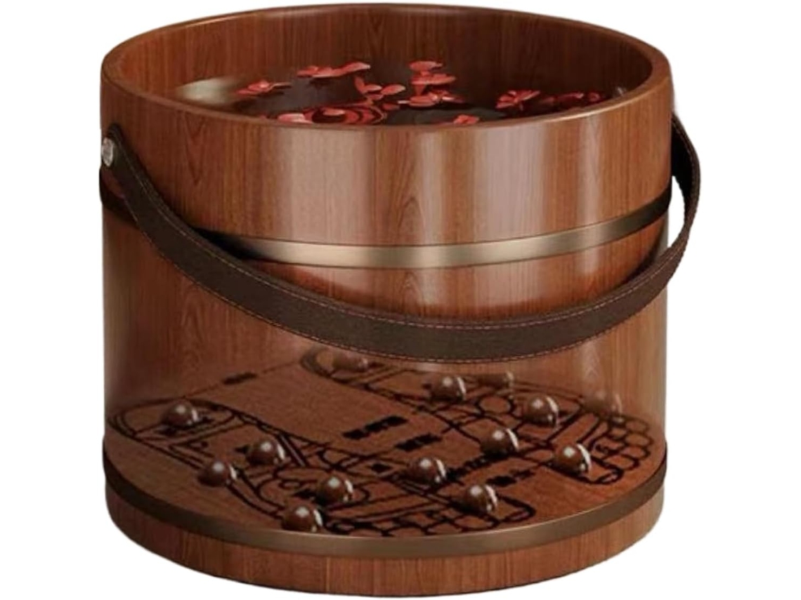 Bacia Madeira para Pesos com Rolos de Massagem