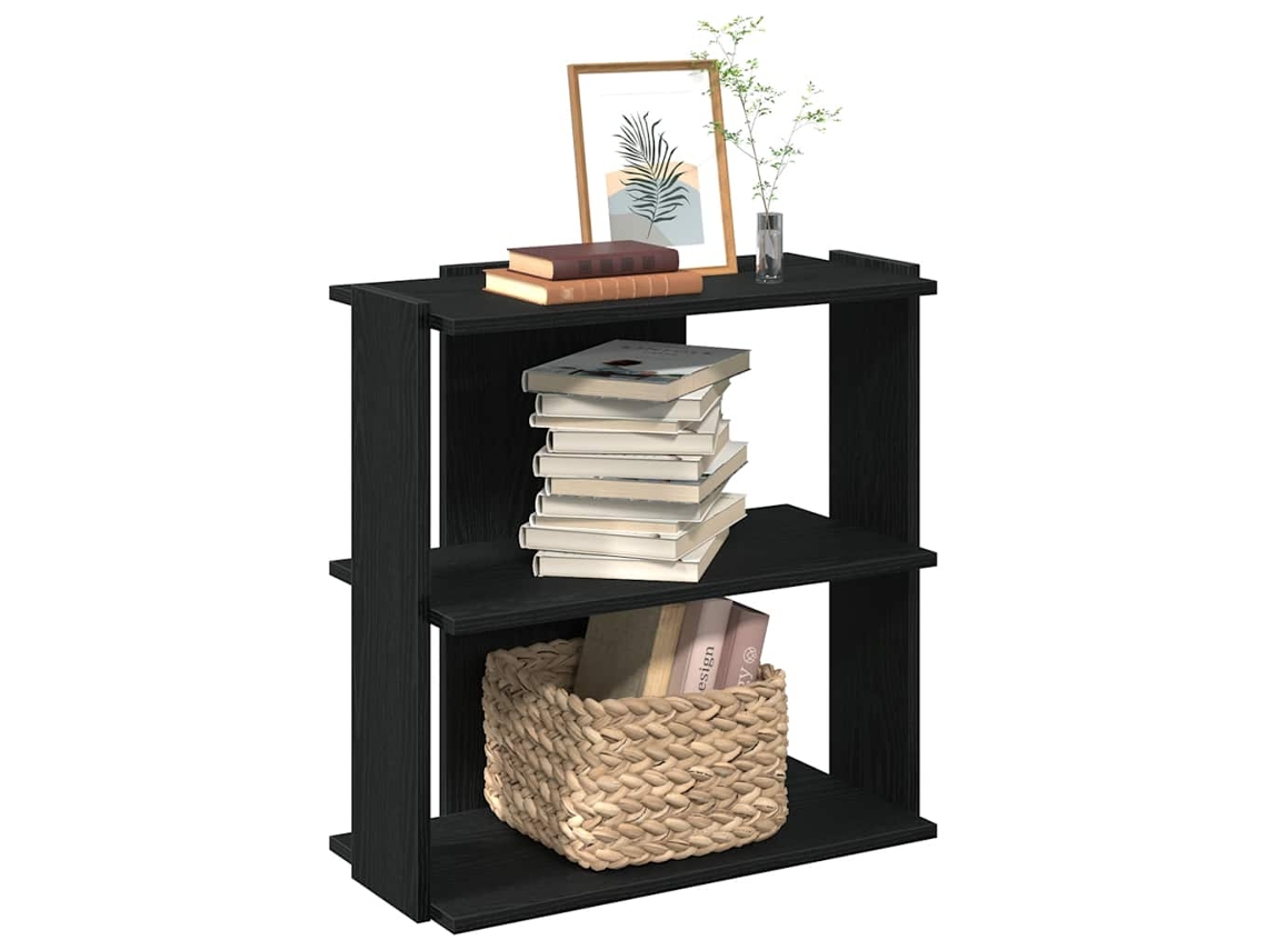 Vidaxl Estante C/ 3 Prateleiras 60x30x60 Cm Derivados De Madeira Preto
