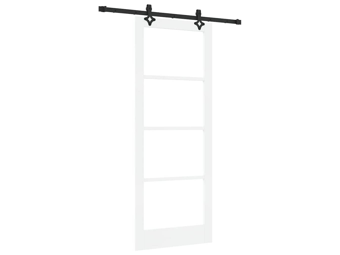Conjunto 1 Porta Deslizante Vidaxl Branco Madeira De Pinho Maciça (83 X 211 Cm)