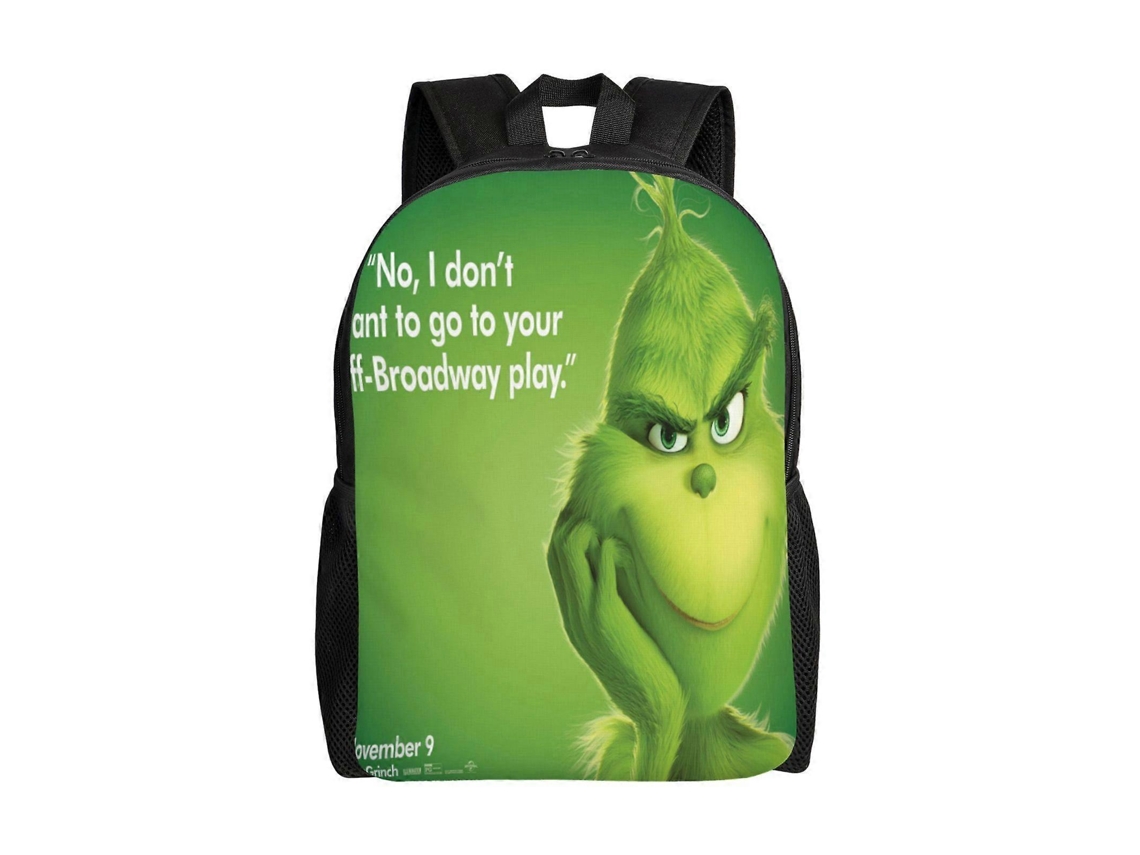 Mochila Estudantil Grinch, Leve E Durável, À Prova Dágua E Com Alça De Ombro Ajustável. Olysi Shop