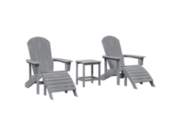 Maison Exclusive - Cadeira De Jardim 3 Pcs Cinzento-claro Polietileno