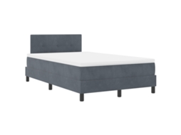 Conjunto 1 Cama Box Vidaxl Cinzento Veludo (120 X 190 Cm)
