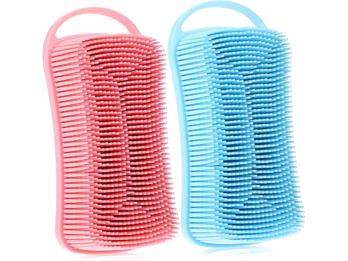 Lurelia Conjunto De 2 Escovas De Silicone Para Duche, Silicone Macio, Com Argola E Limpeza Profunda, Uso Diário Essencial
