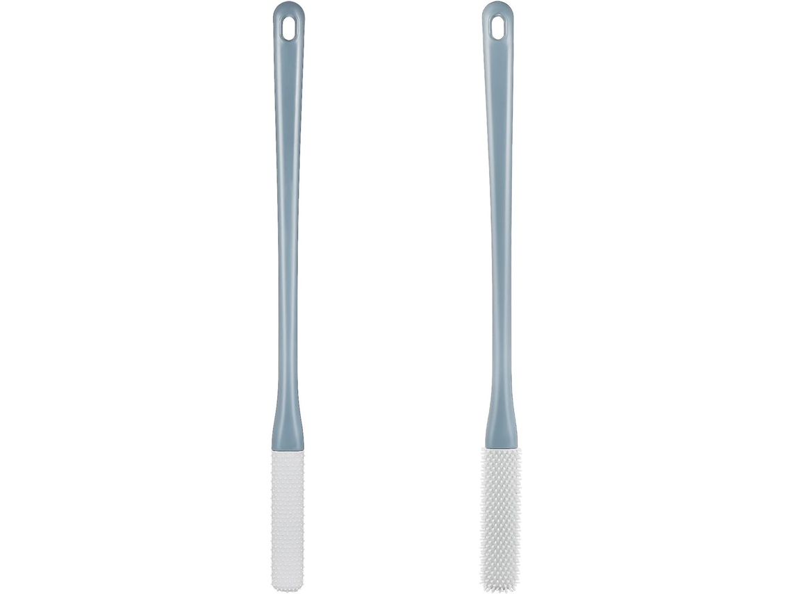 Vassouras de silicone para dois dedos com função de raspagem e limpeza, conjunto de 2 unidades, longas.
