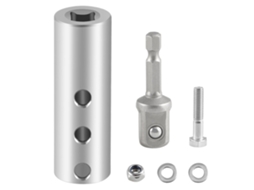 Adaptador de aço inoxidável para furadeira elétrica para macaco de reboque, compatível com roscas de 1/2" e 1".